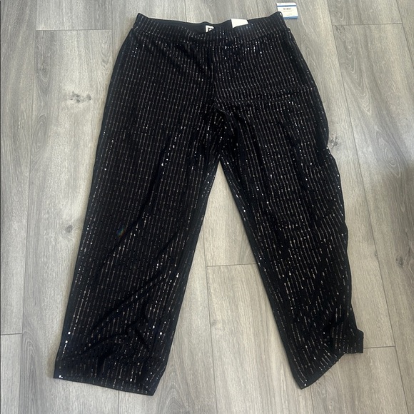 VINTAGE Anne Klein 2 Piece Black Sequin Cardigan With Matching Pants Set Sz XL - Picture 7 of 12